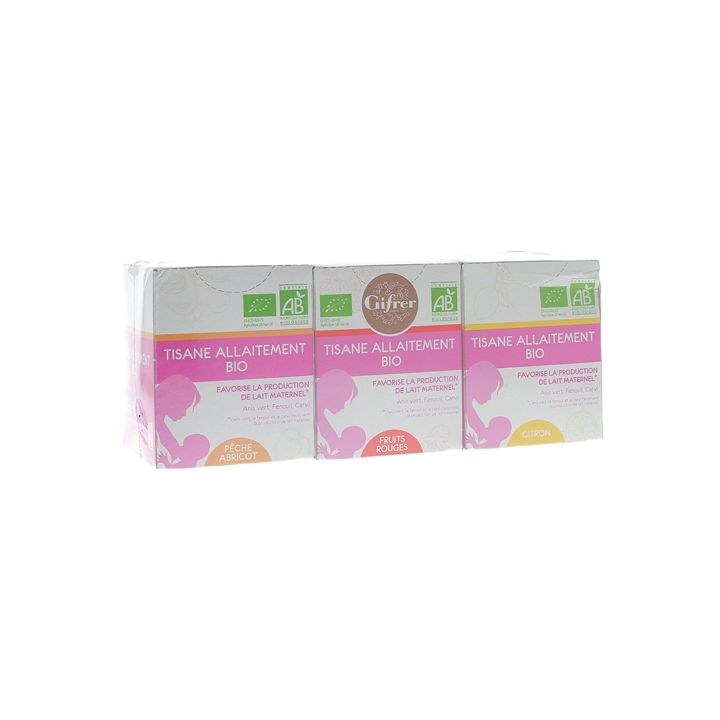 Coffret tisanes allaitement Gifrer - lot de 3 boîtes de 10 sachets
