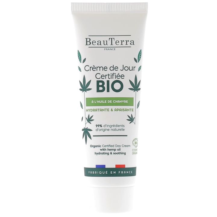 Crème de jour Huile de Chanvre bio BeauTerra - tube de 50 ml