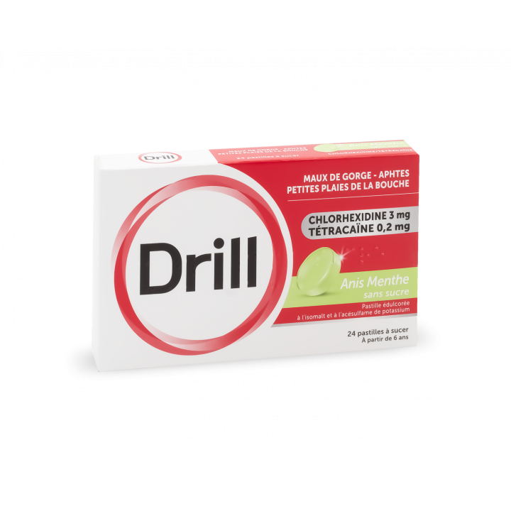 Drill sans sucre anis menthe - boite de 24 pastilles