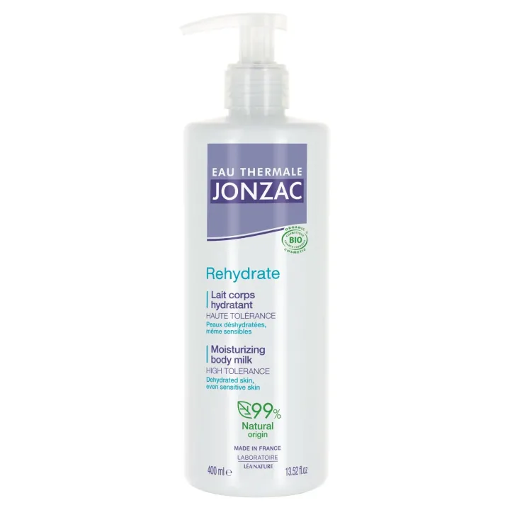 Rehydrate Lait corps hydratant Eau thermale Jonzac Léa Nature - flacon-pompe de 400ml