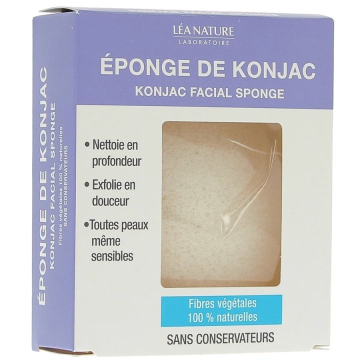 Eponge de konjac Léa Nature - boîte de 1 éponge