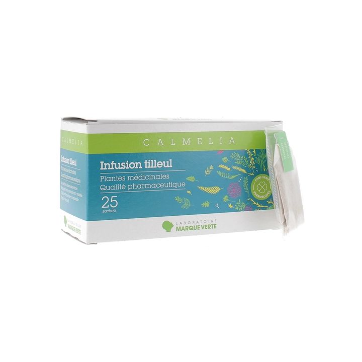 Infusion tilleul Calmelia plantes médicinales Marque Verte - boite de 25 sachets