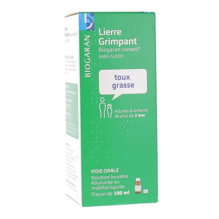 Lierre Grimpant toux grasse sans sucre Biogaran Conseil - flacon de 100 ml