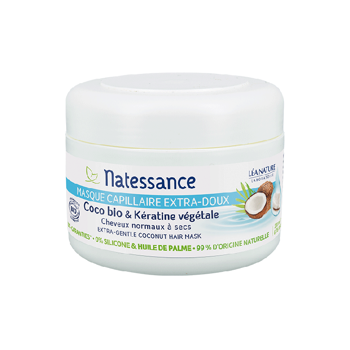 Masque capillaire extra-doux coco bio Natessance - pot de 200ml