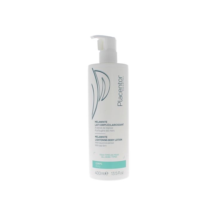 MélaWhite lait corps éclaircissant Placentor végétal - flacon-pompe de 400ml