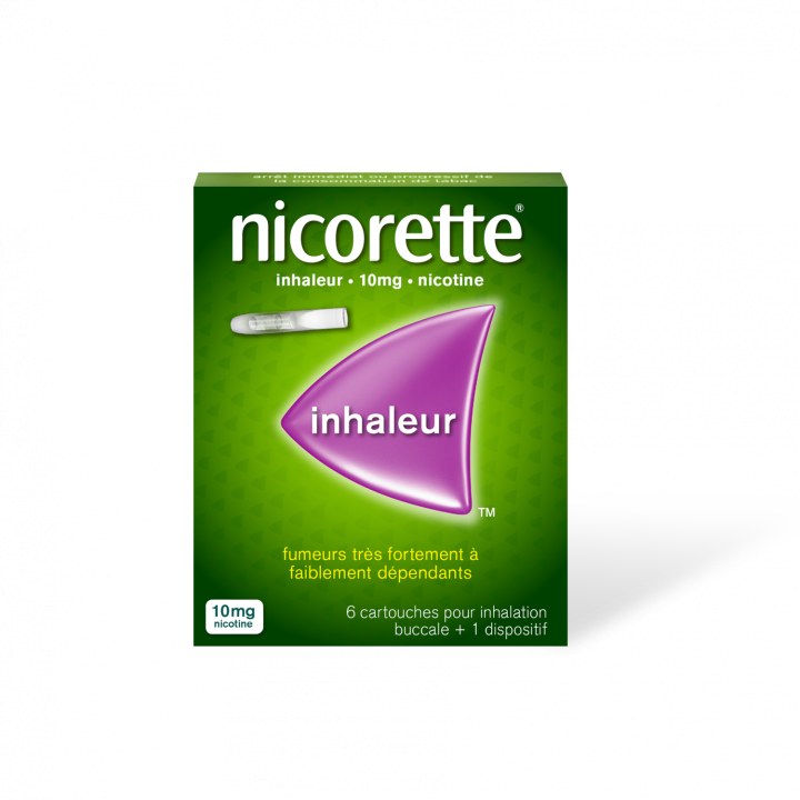 Nicorette Inhaleur 10mg - boîte de 6 cartouches + 1 dispositif