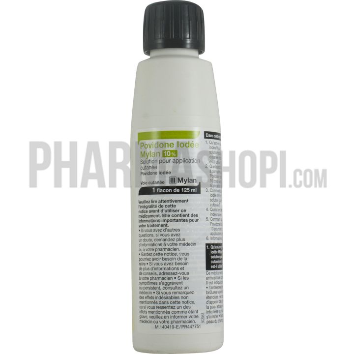 Povidone iodee Mylan 10% solution pour application cutanée - Flacon 125 ml