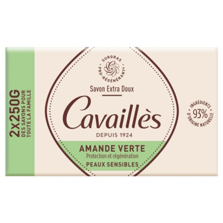 Savon surgras extra-doux amande verte Rogé Cavaillès - lot de 2 pains de 250g