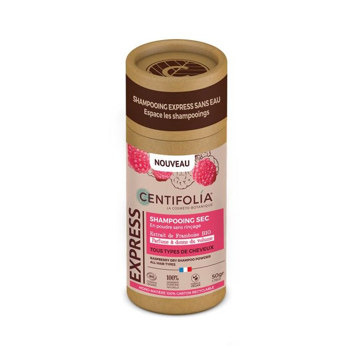 Shampooing sec en poudre framboise bio Centifolia - pot de 50g