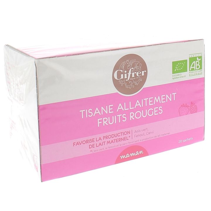 Tisane Allaitement Fruits Rouges maman Gifrer - boîte de 20 sachets