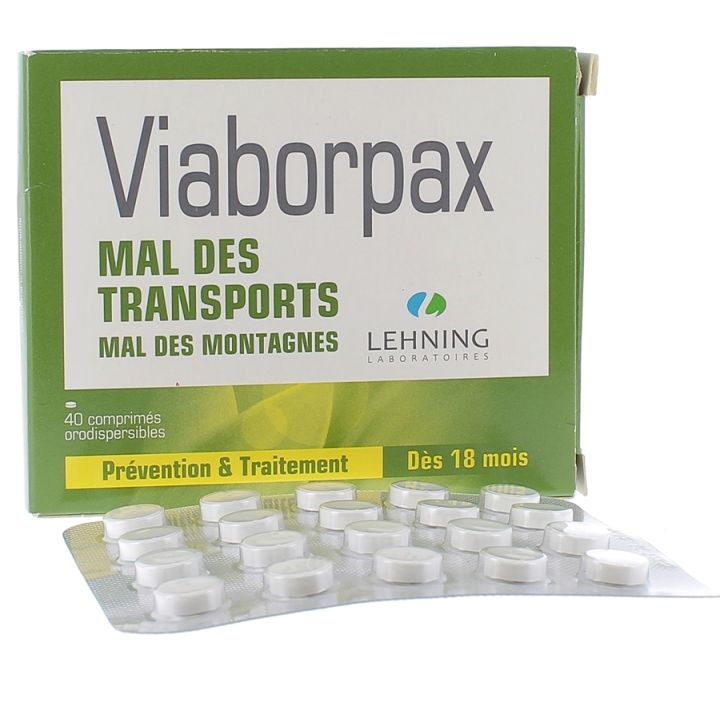 Viaborpax mal des transports et des montagnes Lehning - 40 comprimés orodispersibles