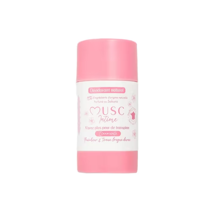 Déodorant naturel au sakura l'innocente Musc Intime - roll-on de 50g