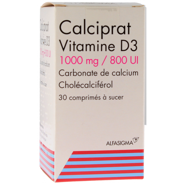 Calciprat Vitamine D3 1000mg/800 U.I - 30 comprimés à sucer