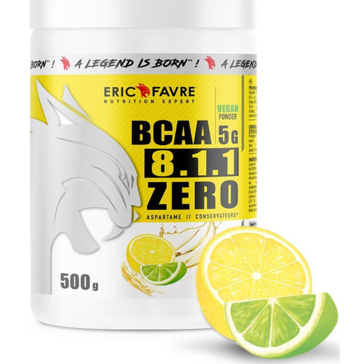 BCAA 8.1.1 zero saveur duo de citrons Eric Favre - pot de 500g