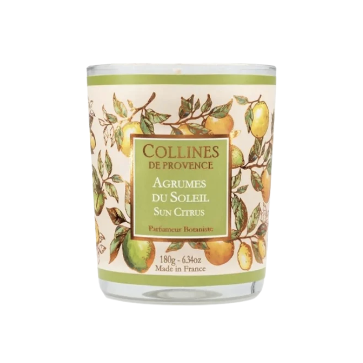 Bougie parfumée agrumes du soleil Collines de Provence - pot de 180g