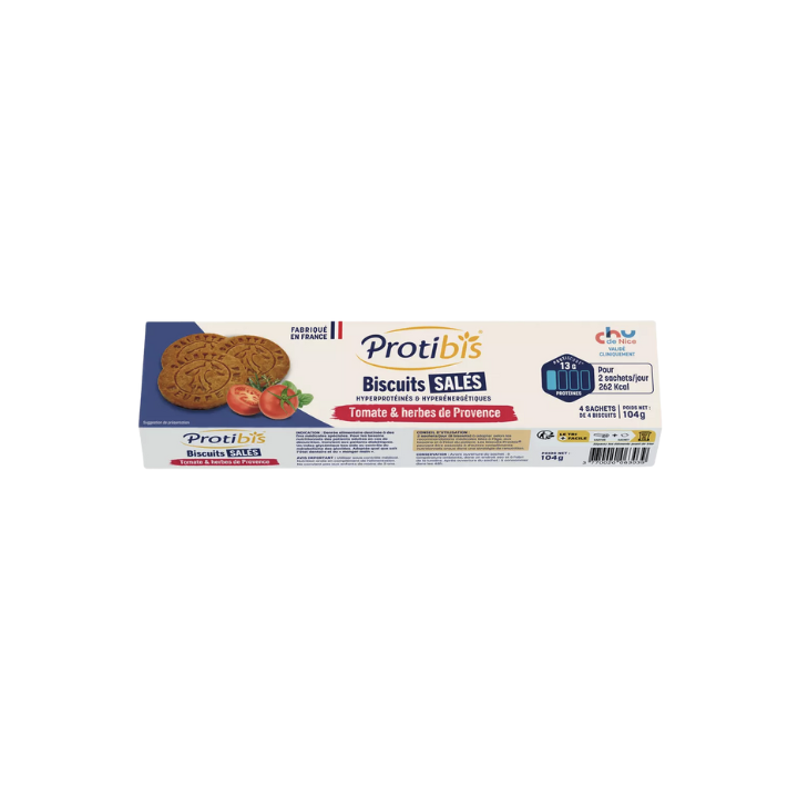 Biscuits salés tomates et herbes de provence Protibis - boite de 16 biscuits