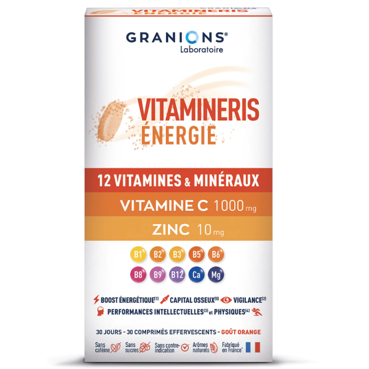 Vitamineris énergie 12 vitamines et minéraux Granions - boite de 28 comprimés