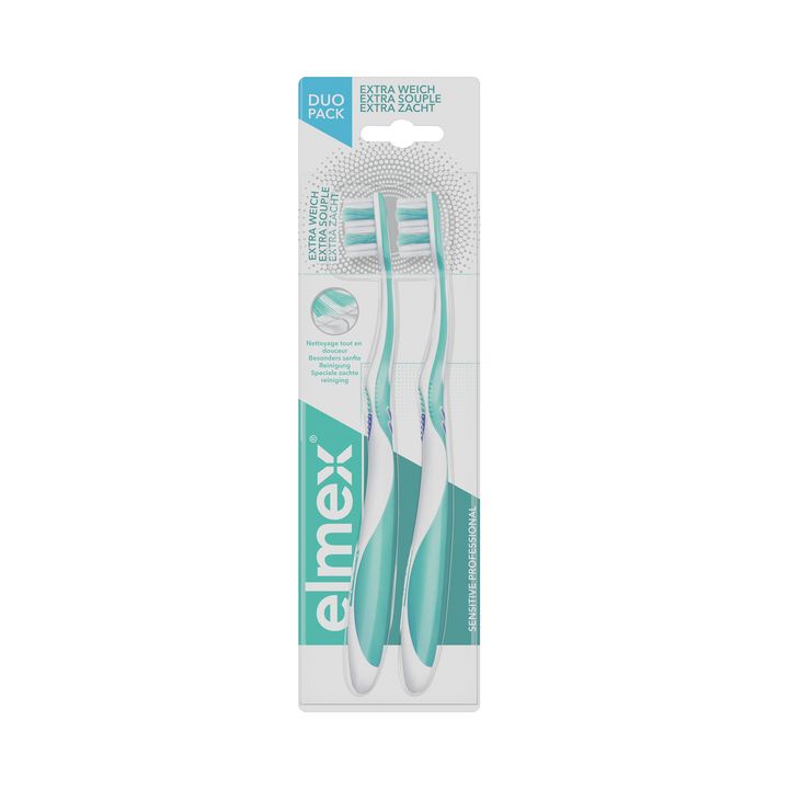 Brosse à dents sensitive professional extra souple Elmex - lot de 2 brosses à dents