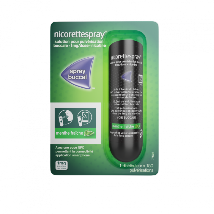 Nicorettespray 1mg/dose, solution pour pulvérisation buccale menthe fraîche - 1 spray