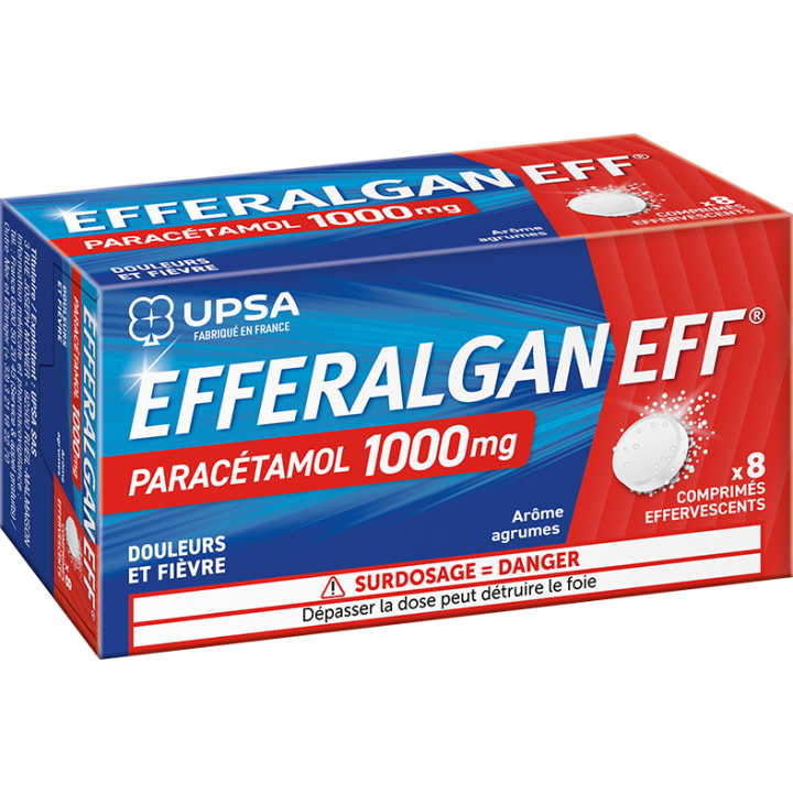 Efferalgan 1g agrumes comprimé effervescent - boite de 8 comprimés