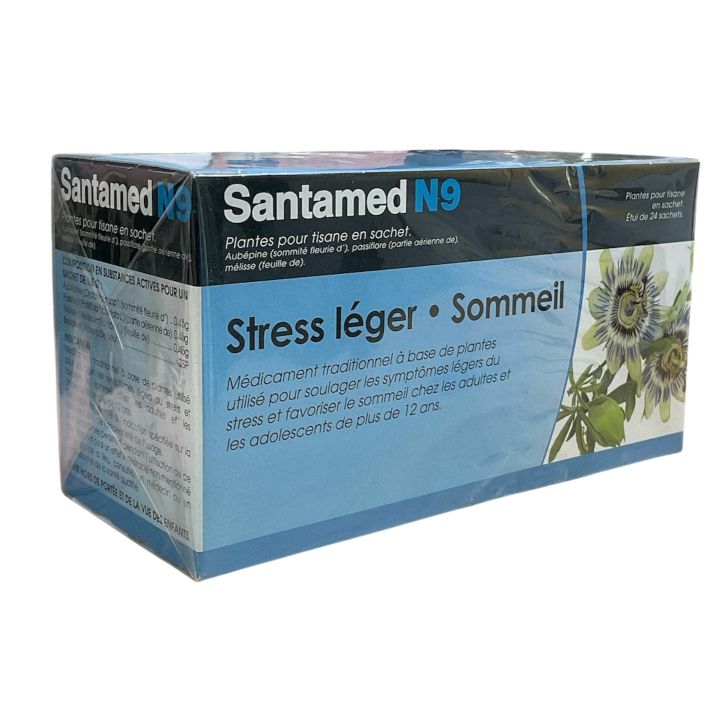 Santamed N9 stress léger et sommeil tisane - boite de 24 sachets 