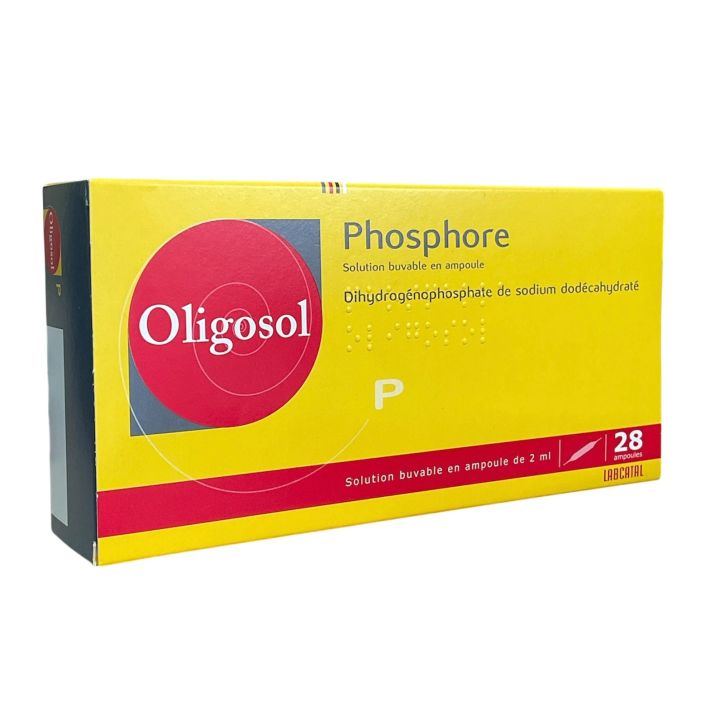 Phosphore dihydrogénophosphate de sodium dodécahydraté solution buvable en ampoule Oligosol - 28 ampoules de 2ml