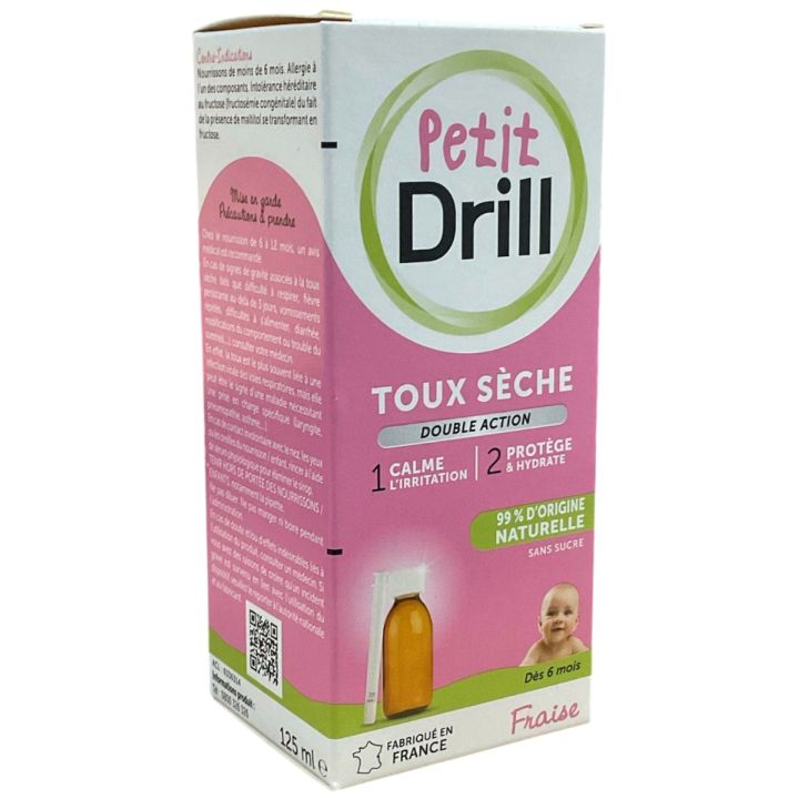 Petit Drill toux sèche double action goût fraise Pierre Fabre - flacon de 125ml