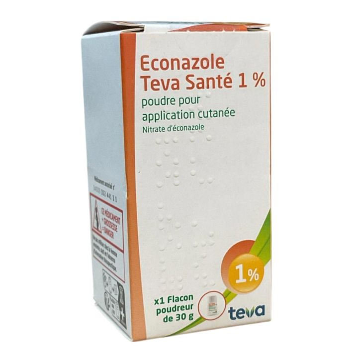 Econazole 1% poudre Teva - flacon poudreur de 30g