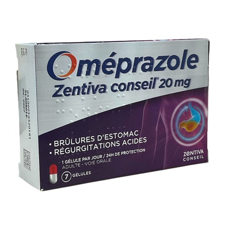 Oméprazole 20mg Zentiva - boite de 7 gélules 