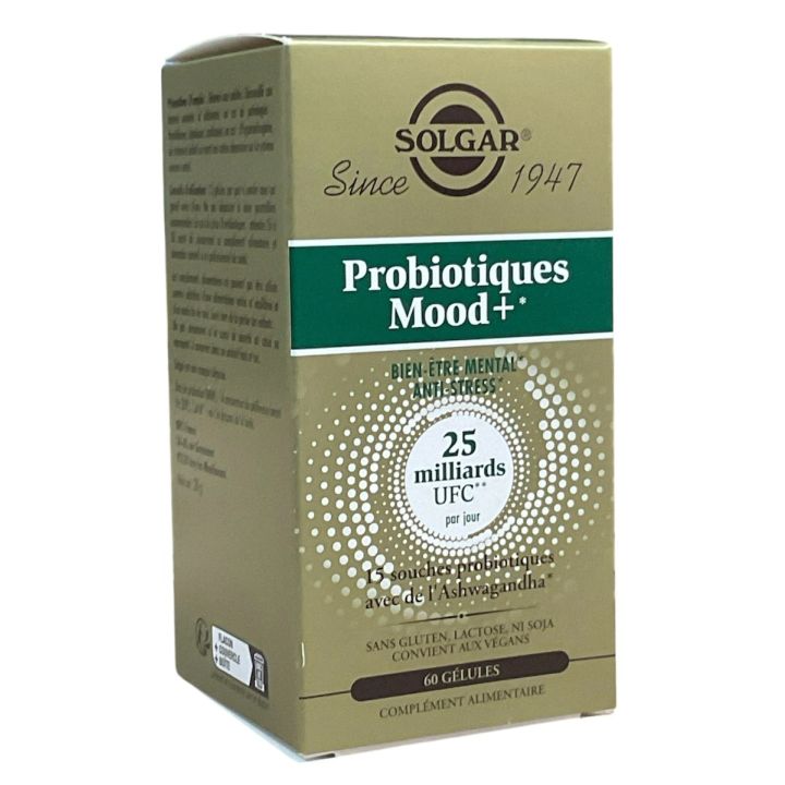 Probiotiques Mood+ Solgar - boite de 60 gélules 