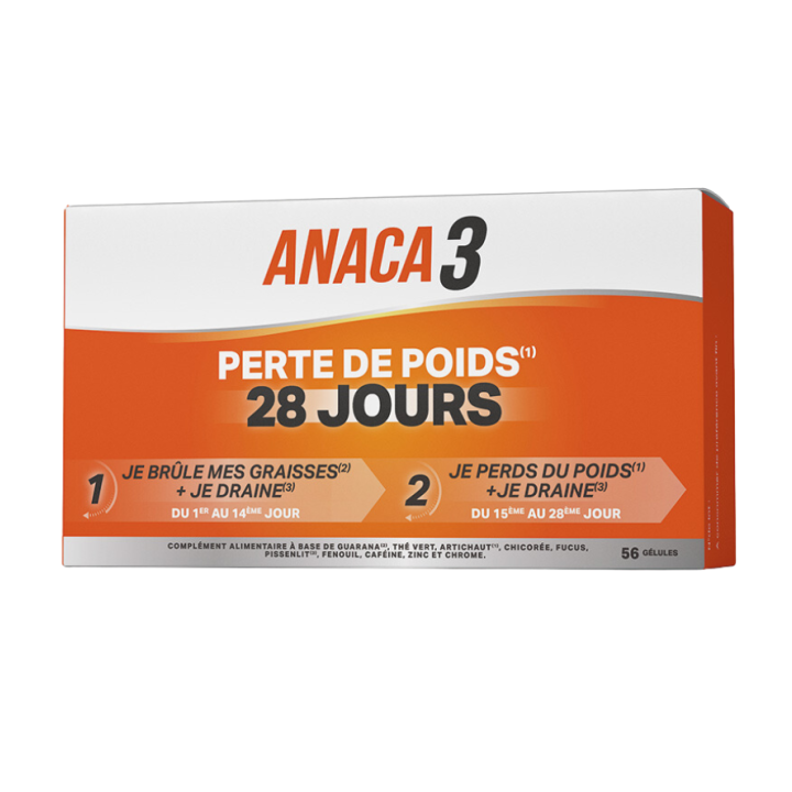 Perte de poids 28 jours Anaca3 - boite de 56 gélules