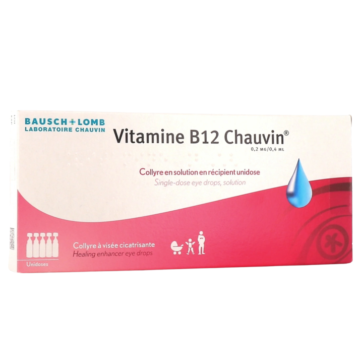Vitamine B12 Chauvin 0,2mg collyre en solution - 10 récipients unidoses