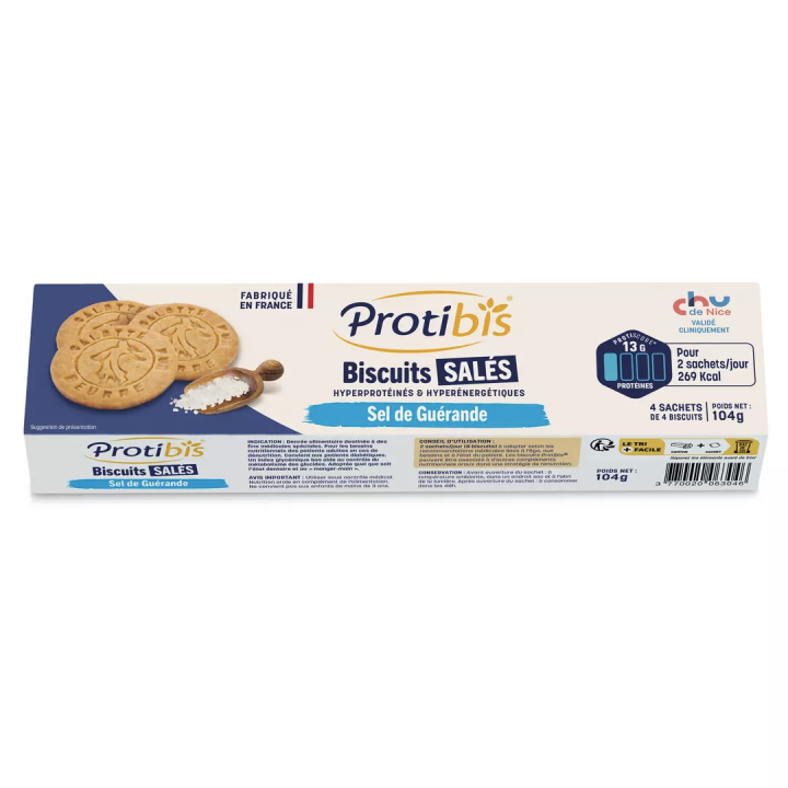 Biscuits salés sel de guérande Protibis - boite de 16 biscuits