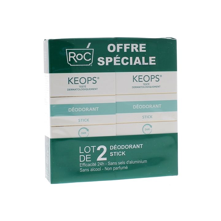 Déodorant stick Keops Roc - lot de 2 sticks de 40 ml