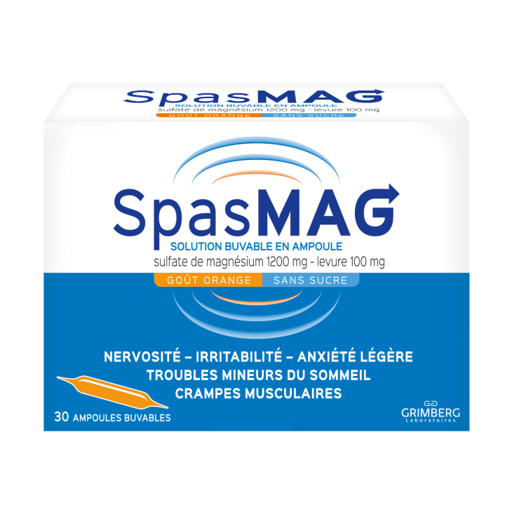 Spasmag carences en magnésium - boîte de 30 ampoules