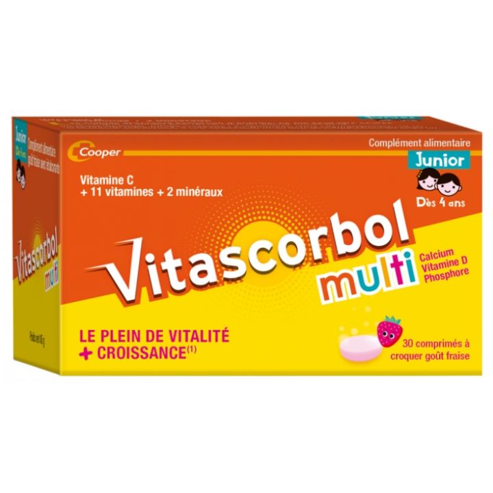 Vitascorbol Multi Junior - boite de 30 comprimés à croquer