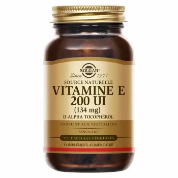 Vitamine e 200 UI Solgar - pot de 50 capsules végétales