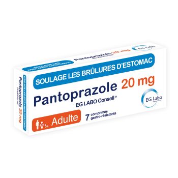 Pantoprazole 20mg EG Labo Conseil - boîte de 7 comprimés gastro-résistants
