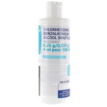 Chlorhexidine Benzalkonium Alcool benzylique Biogaran - flacon de 250ml