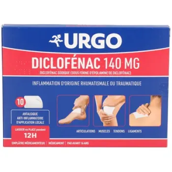 Diclofénac 140 mg anti-inflammatoire Urgo – 10 emplâtres médicamenteux