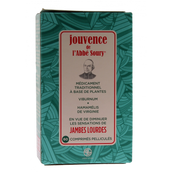 Jambes lourdes Jouvence de l'Abbé Soury - boîte de 60 comprimés pelliculés