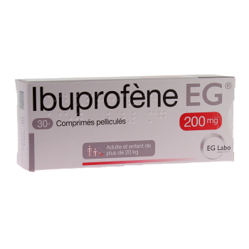 Ibuprofène EG 200mg - boîte de 30 comprimés pelliculés