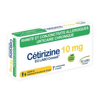 Cétirizine EG 10mg EG Labo - boîte de 7 comprimés à sucer