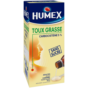 Humex 5% expectorant adultes sans sucre - flacon de 250 ml