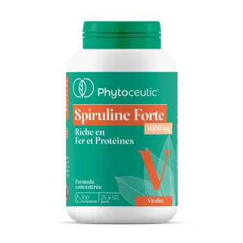 Spiruline forte 1000 mg Phytoceutic - bo&icirc;te de 100 comprim&eacute;s