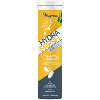 Hydra Fresh saveur ananas Vitavea - tube de 20 comprimés effervescents