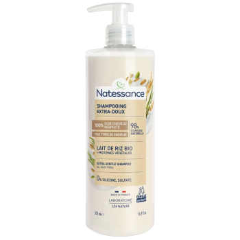 Shampooing extra-doux lait de riz bio Natessance