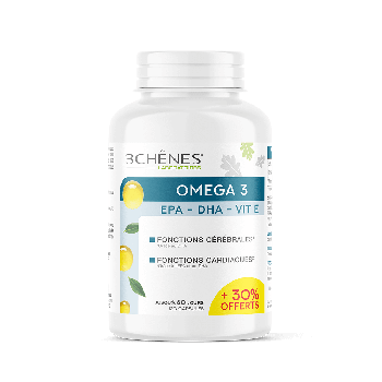 Omega 3 Les 3 Chênes - pot de 120 capsules offre spéciale 30% offert