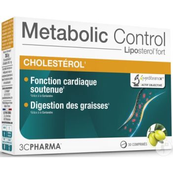 Metabolic Control cholestérol 3C Pharma - boîte de 30 comprimés