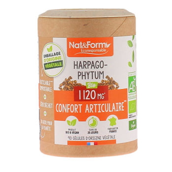 Harpagophytum bio Confort articulaire Nat&Form - pot de 90 gélules
